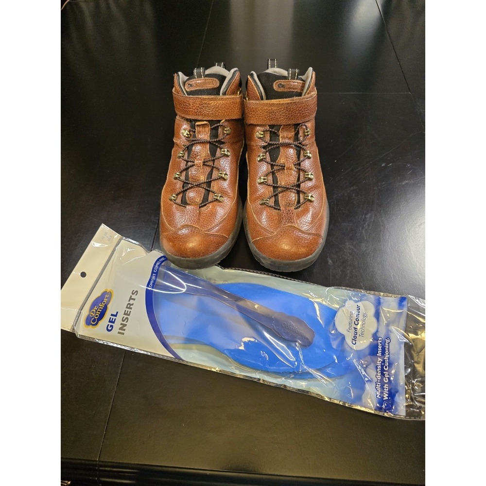 Dr. Comfort Ranger Men 13W Brown Leather Hiking Boots Orthopedic Diabetic + Gel
